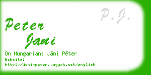 peter jani business card
