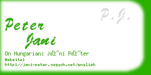 peter jani business card